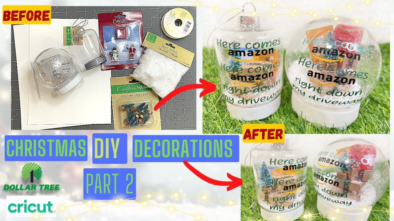 DIY Mini Amazon Box Christmas Ornament Display | From START TO FINISH | Beginner-Friendly | Cricut