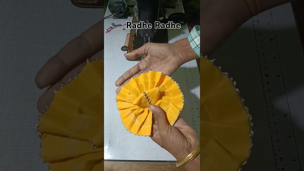 cotton dress making for 2no. laddu gopal ji yellow dress making #trending #viralvideo #laddugopal