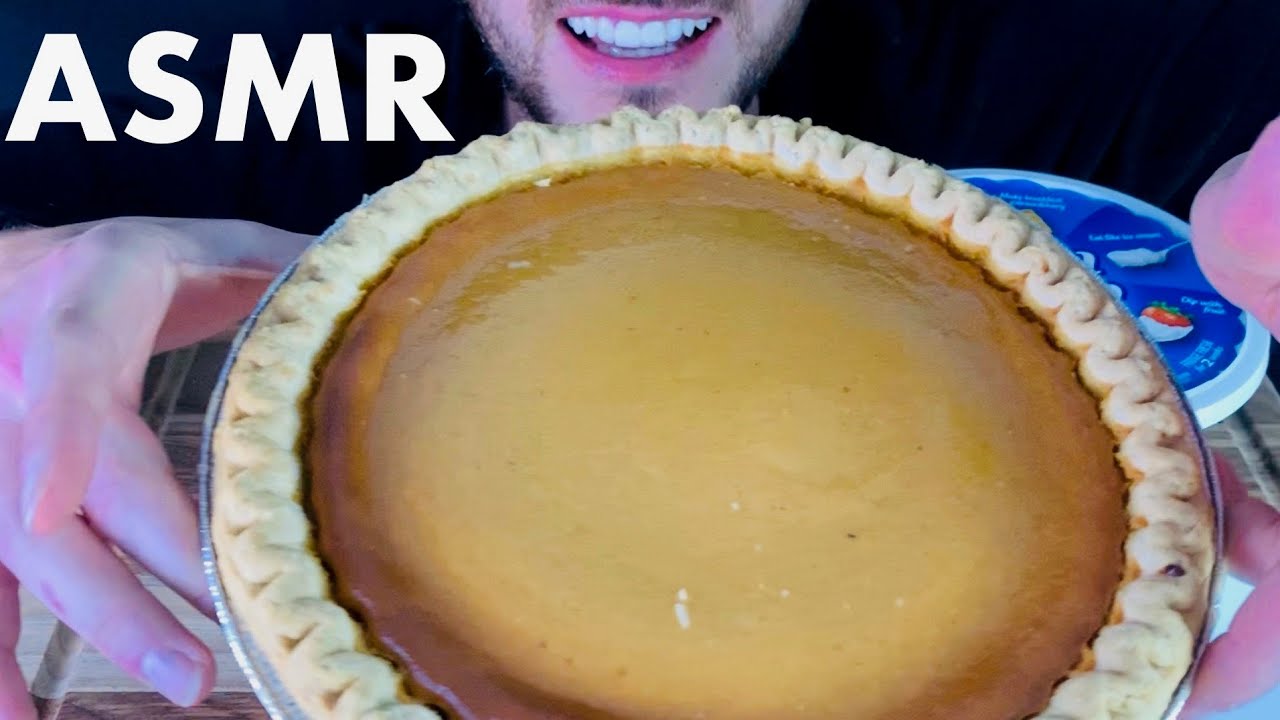 ASMR PUMPKIN PIE WITH WHIPPED CREAM MUKBANG (No Talking) Eating and Chewing Noises