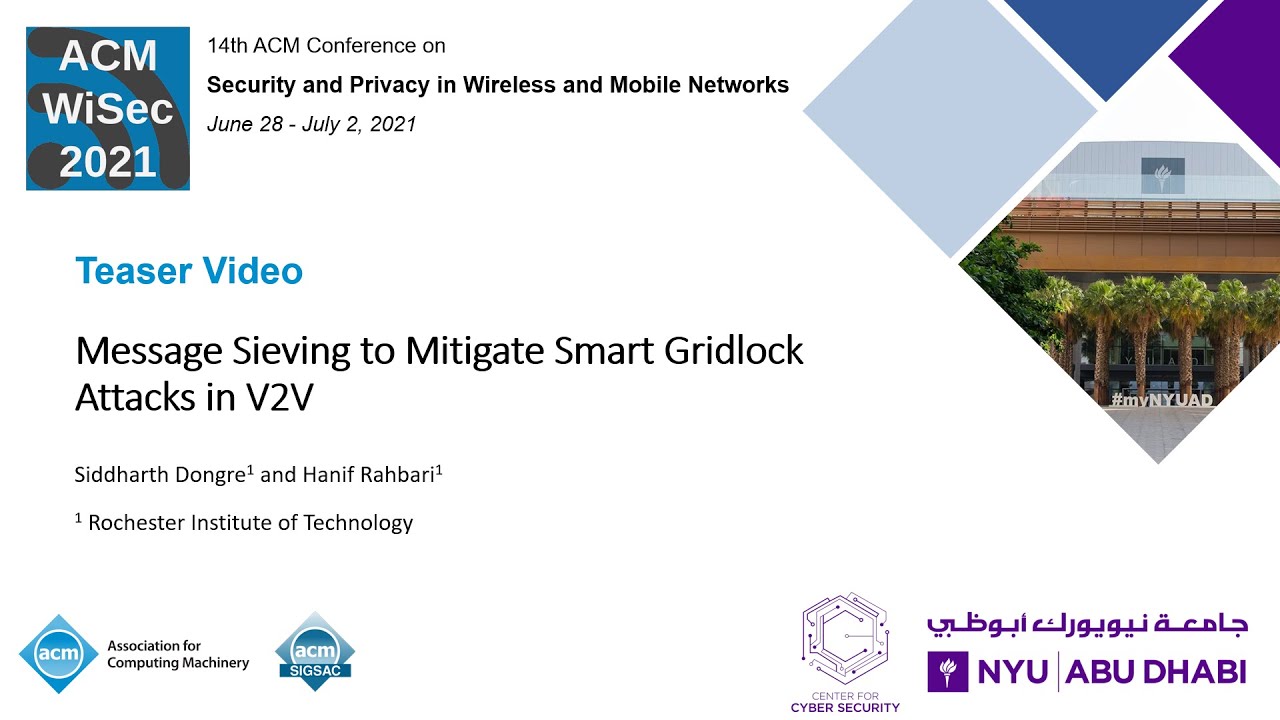 [Teaser] Message Sieving to Mitigate Smart Gridlock Attacks in V2V