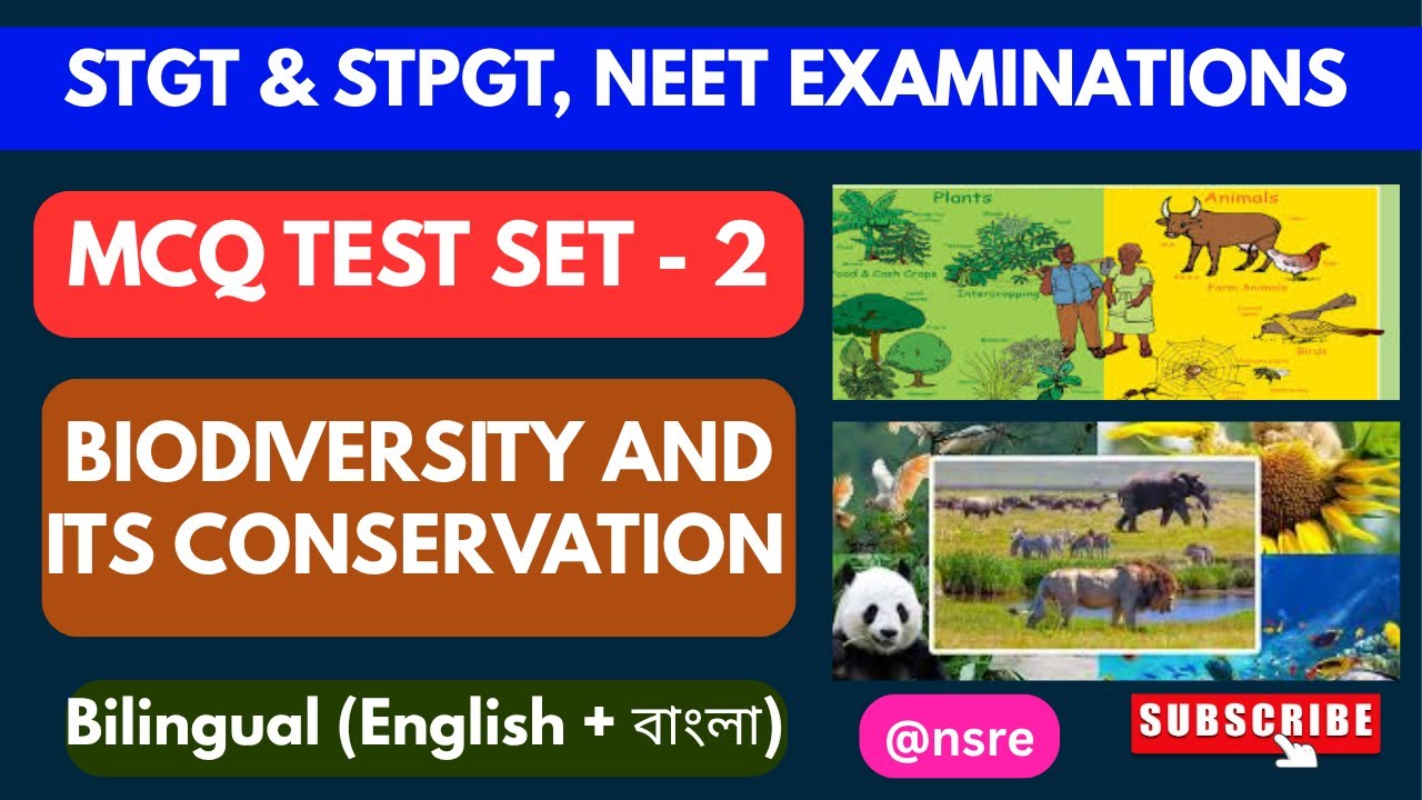 Biodiversity & Its Conservation MCQ | NEET STGT STPGT AIIMS TBJEE MCQ  | NSRE Biology Practice Test