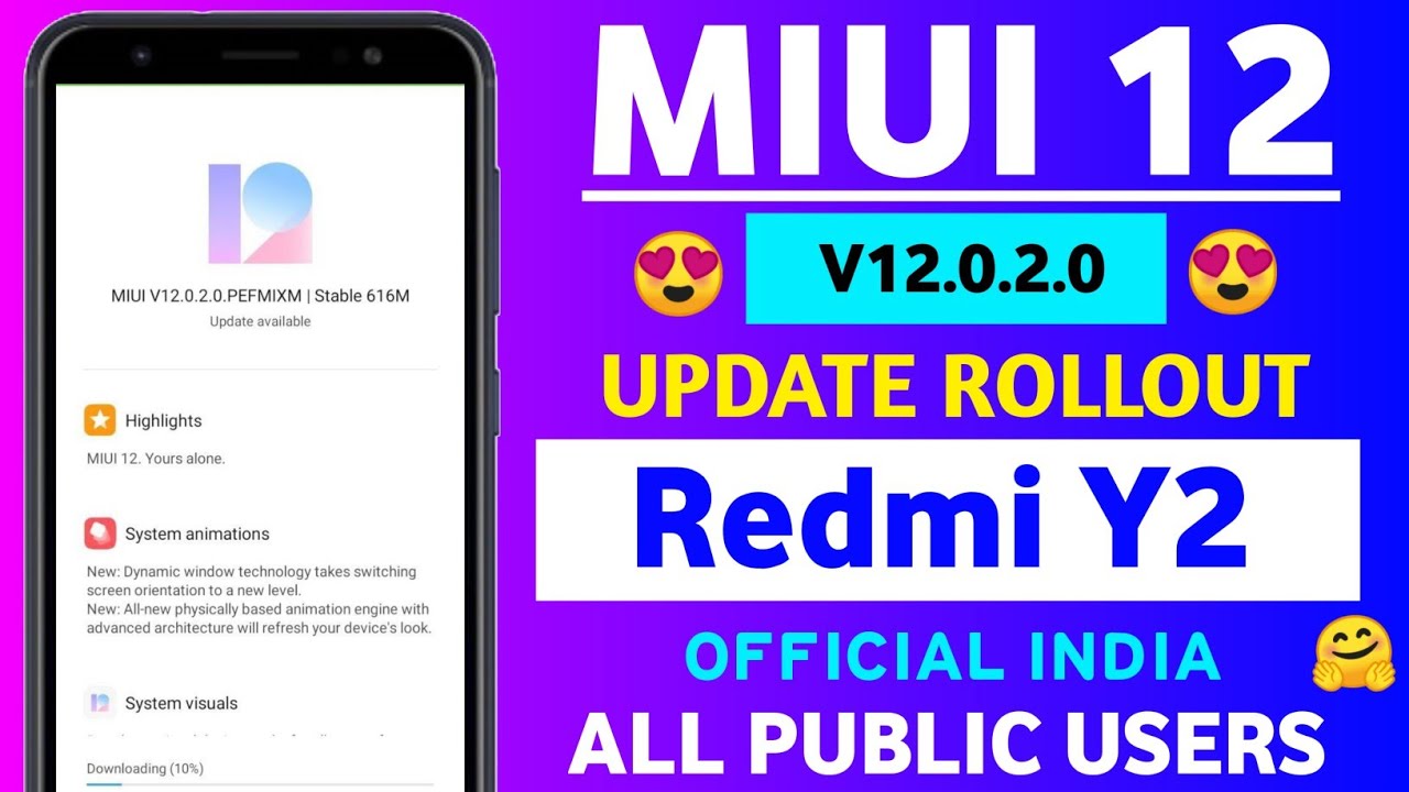 Redmi Y2 Global Stable V12.0.2.0 || Redmi Y2 MIUI 12 Update || Redmi Y2 New Update ||