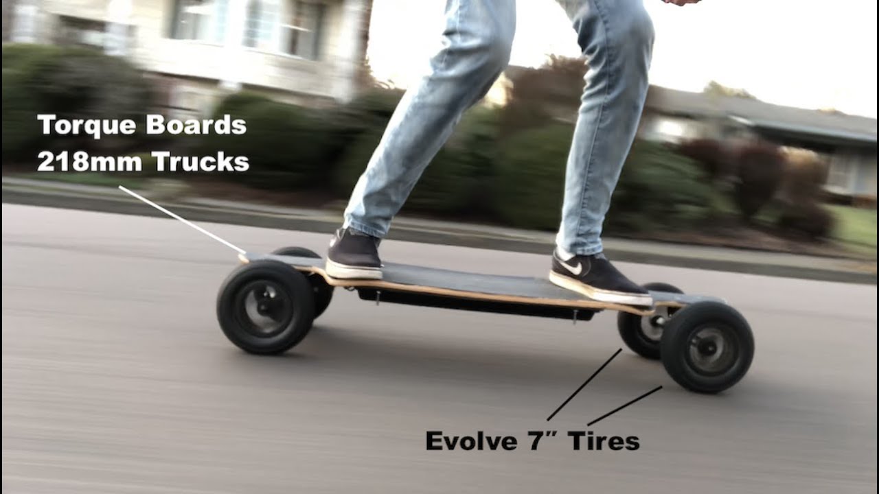 DIY Electric Skateboard- Modify Torque Boards 218mm Trucks for 7&Prime; Evolve Tires