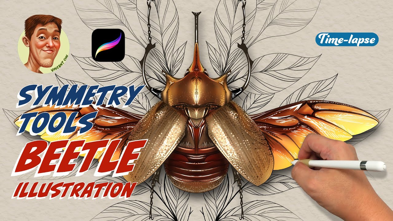 Let's paint a beetle *Time-lapse [Procreate]
