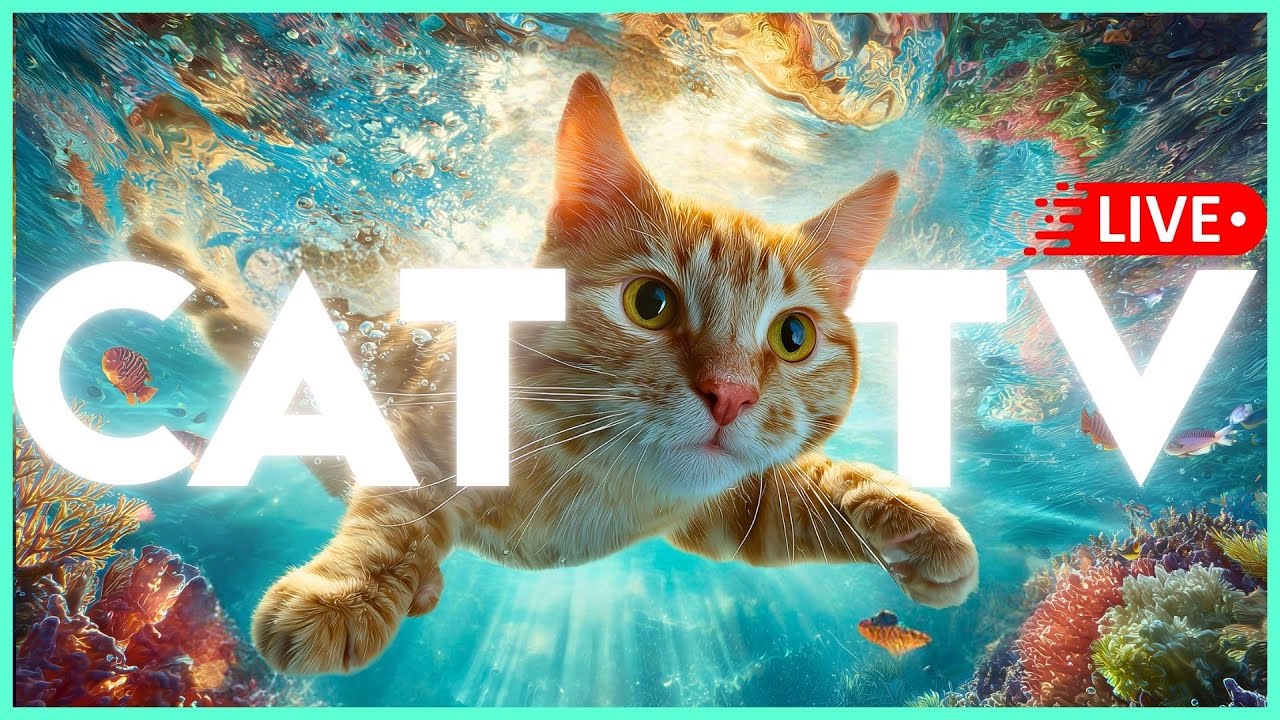 🔴[24/7 LIVE] Enrichment TV + Music for Anxious Cats 🐱