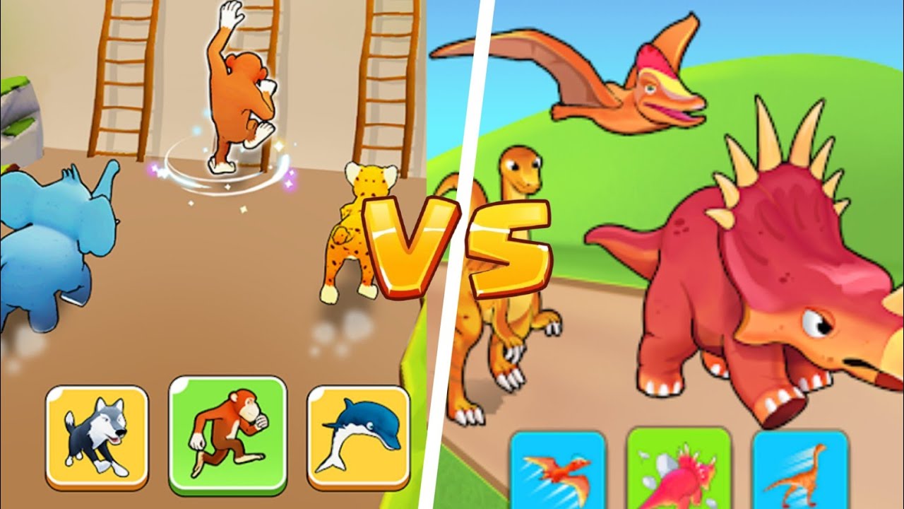 Animal Shifting Vs Dino Shifting Dinosaur Games Gameplay