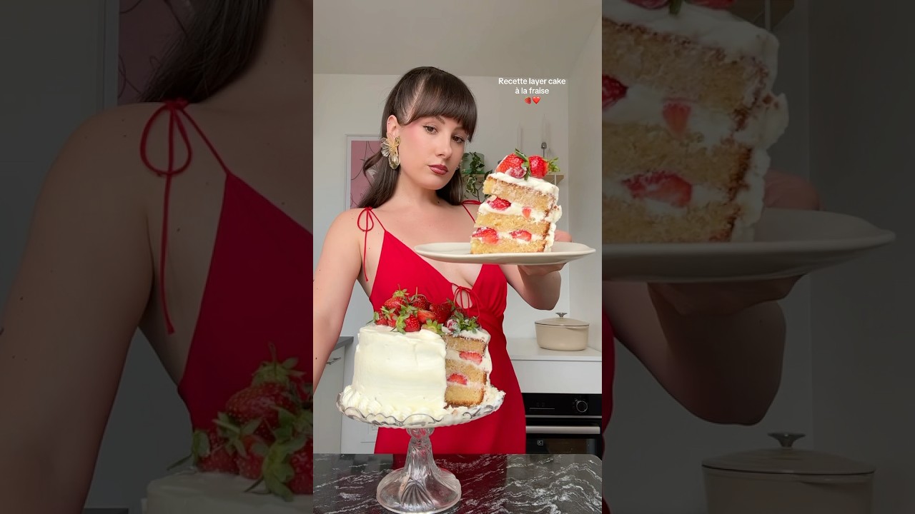 Recette layer cake fraise et chantilly mascarpone 🍰 