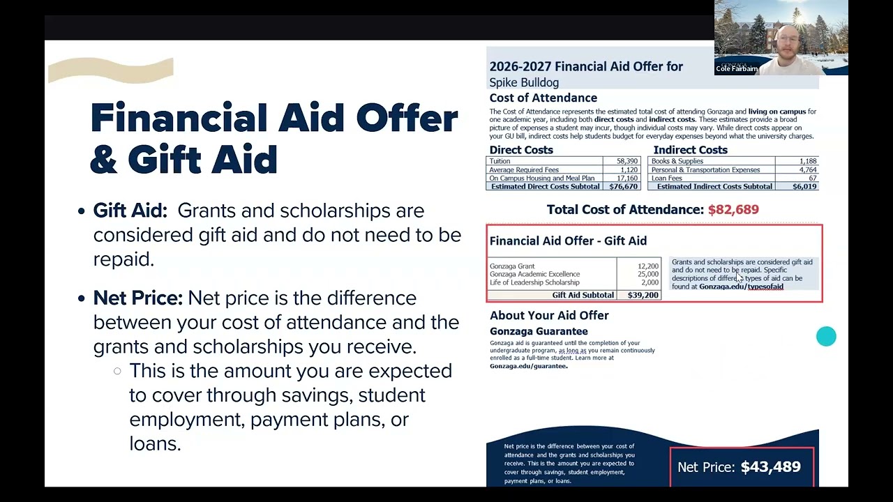 Understanding Your Financial Aid Offer at Gonzaga