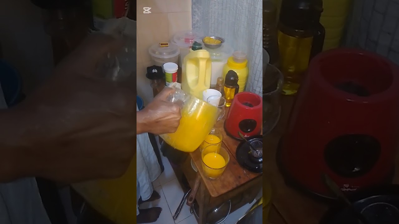  A Hot Afternoon Blending Natural fresh Yammy Mangoes Juice & Cooking Lunch 