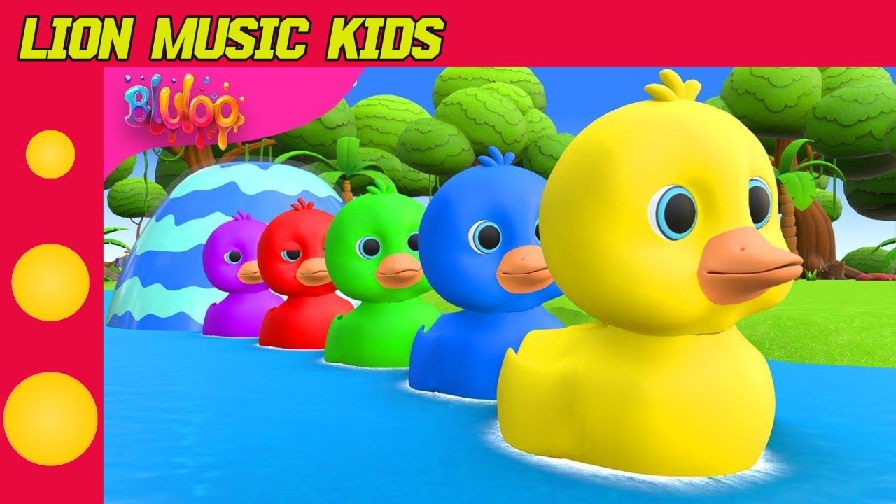 Five Little Ducks Song | Colorful Ducks | Nursery Rhymes & Kids Songs