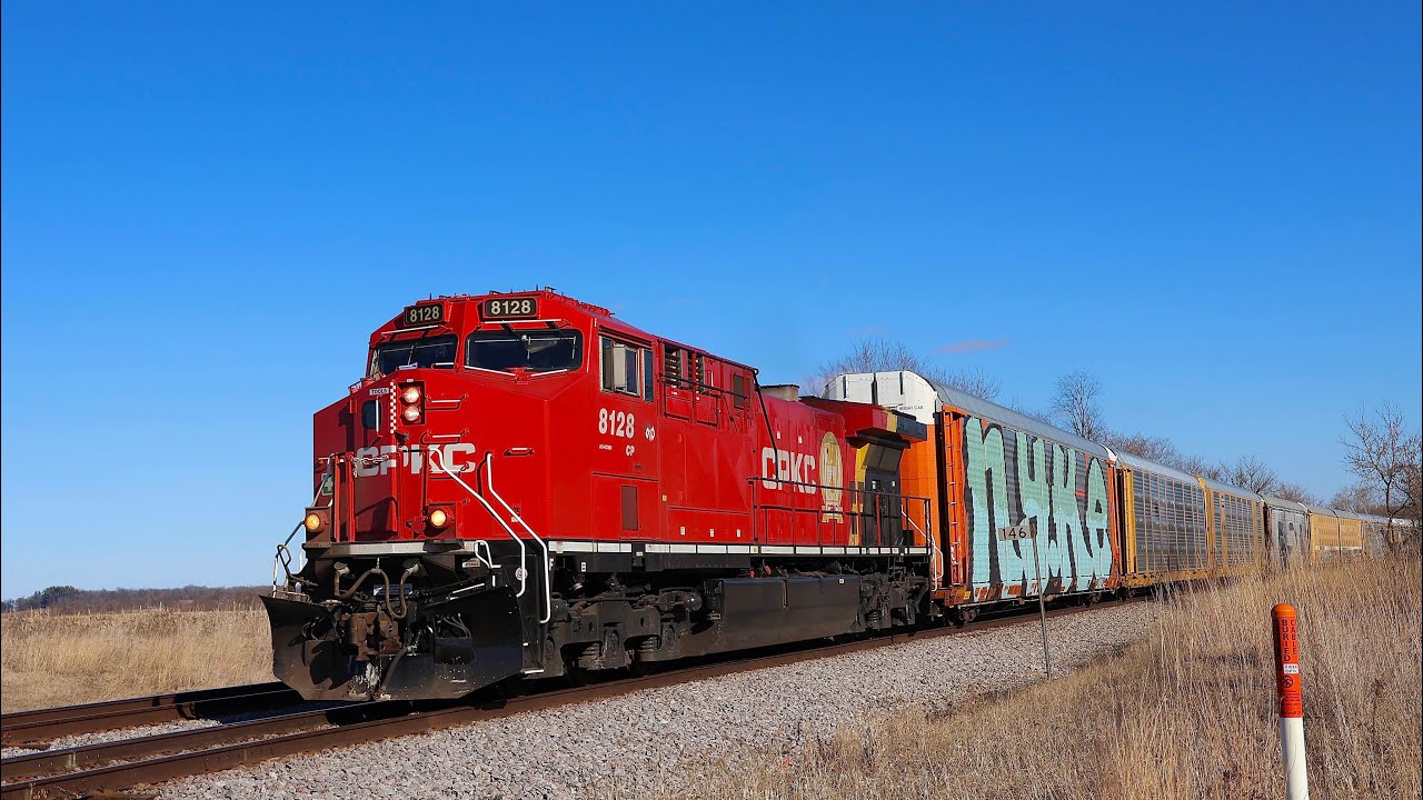CP AC4400CWM leads CPKC 149 in the new CPKC Livery and More! Railfanning the CPKC Watertown Sub