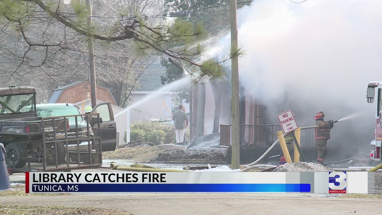 Residents react to library fire in Tunica, MS