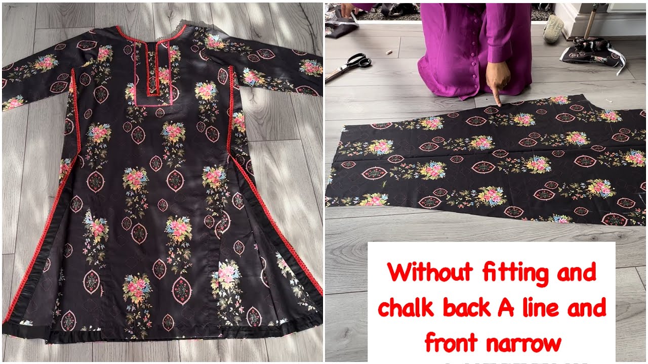 New kurti Design with front side slits without fitting and chalk front Narrow and back A line