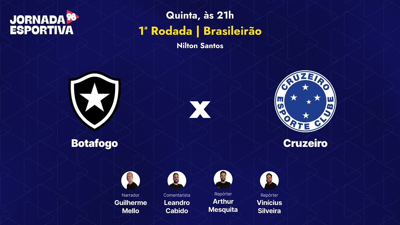 BOTAFOGO X CRUZEIRO - 1ª RODADA BRASILEIRÃO - AO VIVO - 29/01/2026