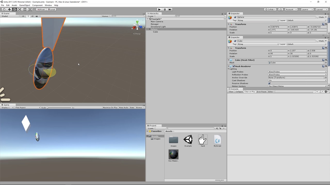 Unity - lesson 7 - parents and child objects
