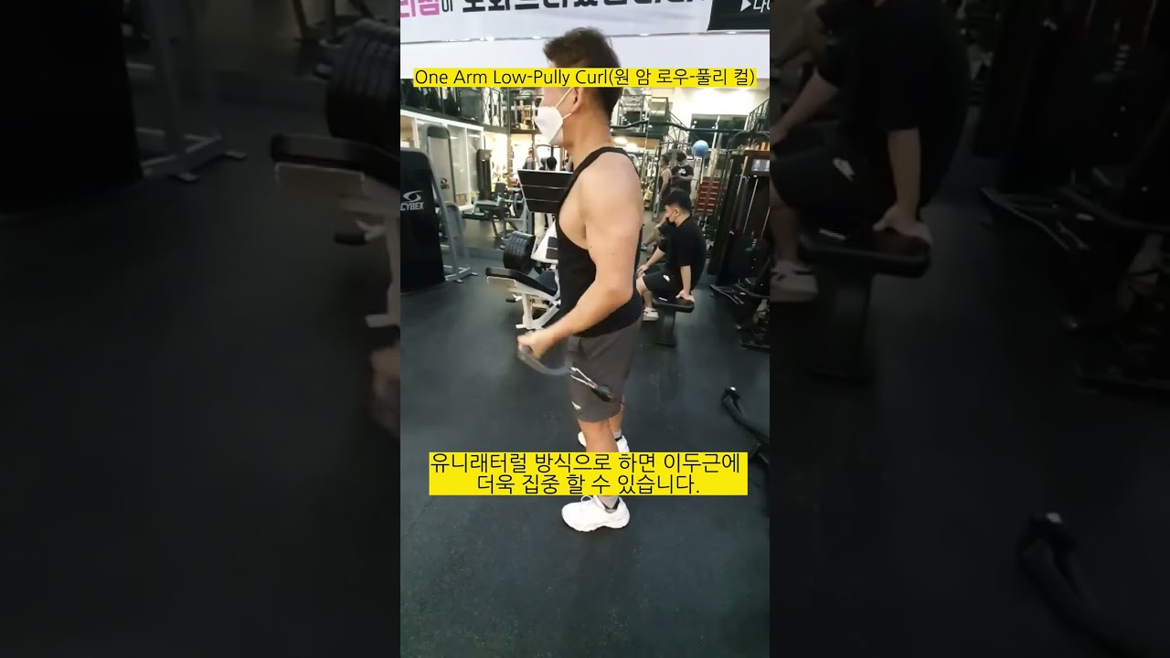 몸짱영어쌤MJ 50대중년보디빌더 시니어몸짱 헬창 이두운동 원암로우풀리컬