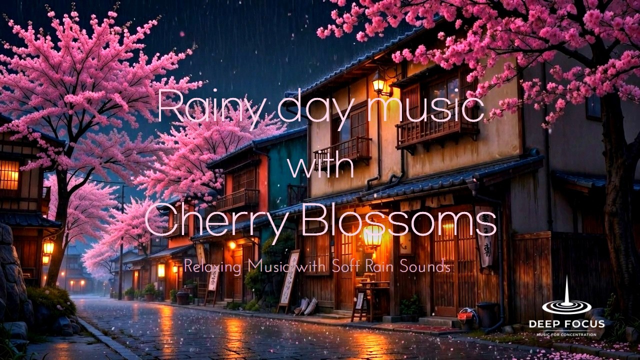 Relaxing rainy day music with Cherry Blossoms 🌸 | Calm Rain Sounds for Focus & Relaxation