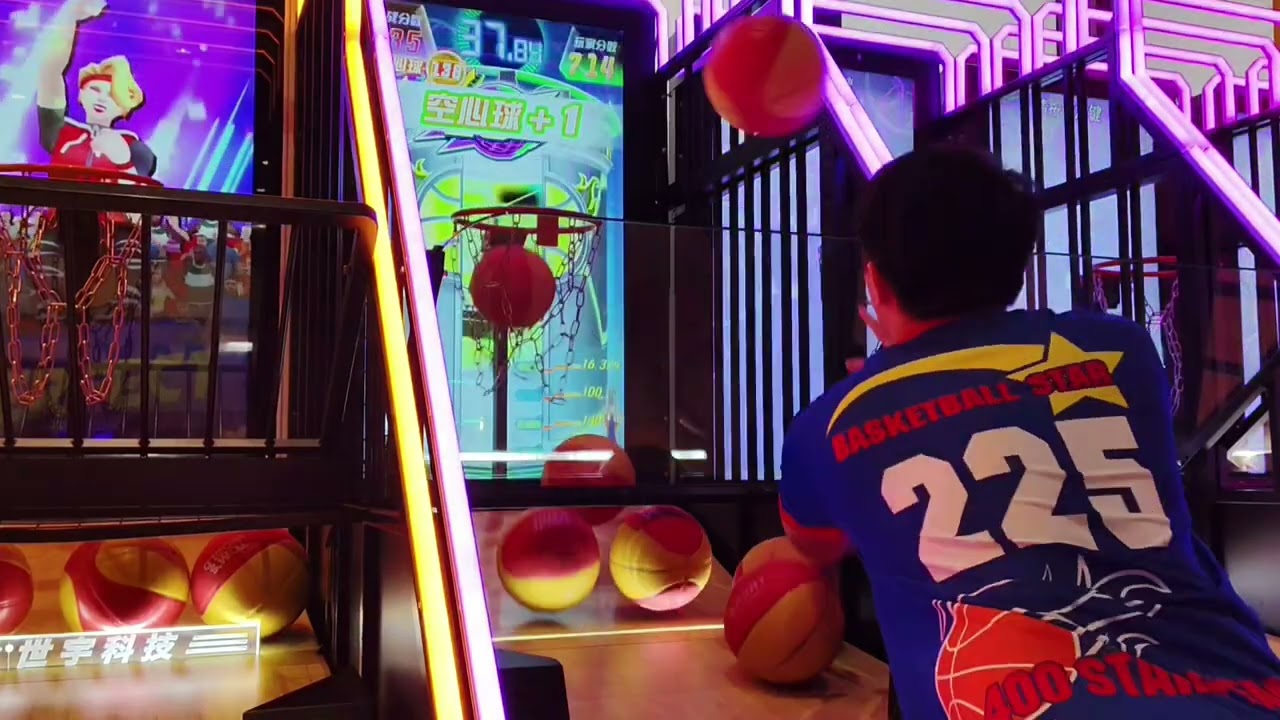 炫動3代籃球機簡單模式-換成湯姆熊黃球還剩下幾分？Storm Shot III in Easy mode with 7 Tom's World Balls