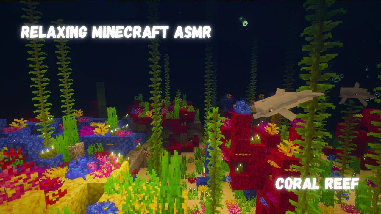 Minecraft ambience ASMR - Coral Reef (no commentary) 2HR