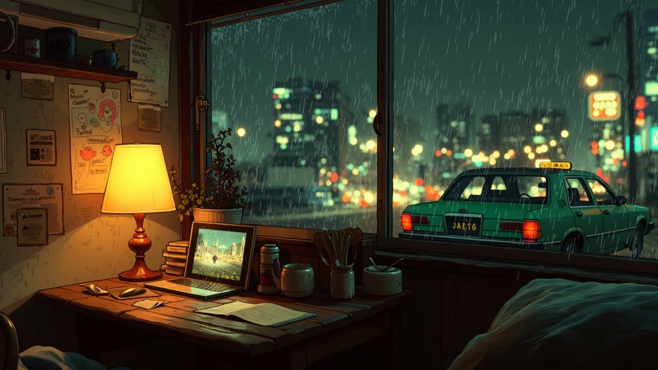 Rainy Lofi Night Mix ~ Уютная музыка для учебы и ночные биты для концентрации