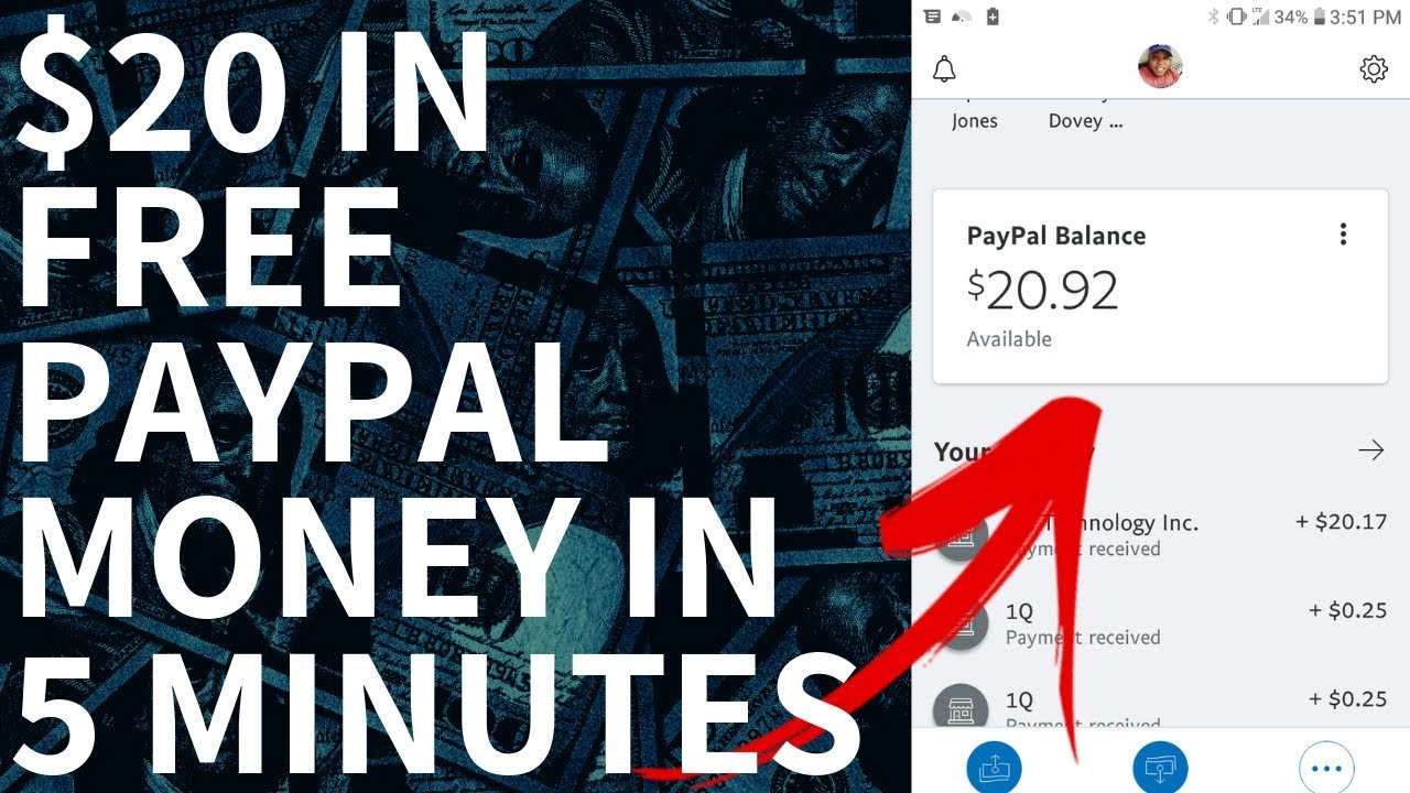 Make $20 Dollars In Free PayPal Money In 5 Minutes! (Live Income Proof Shown)