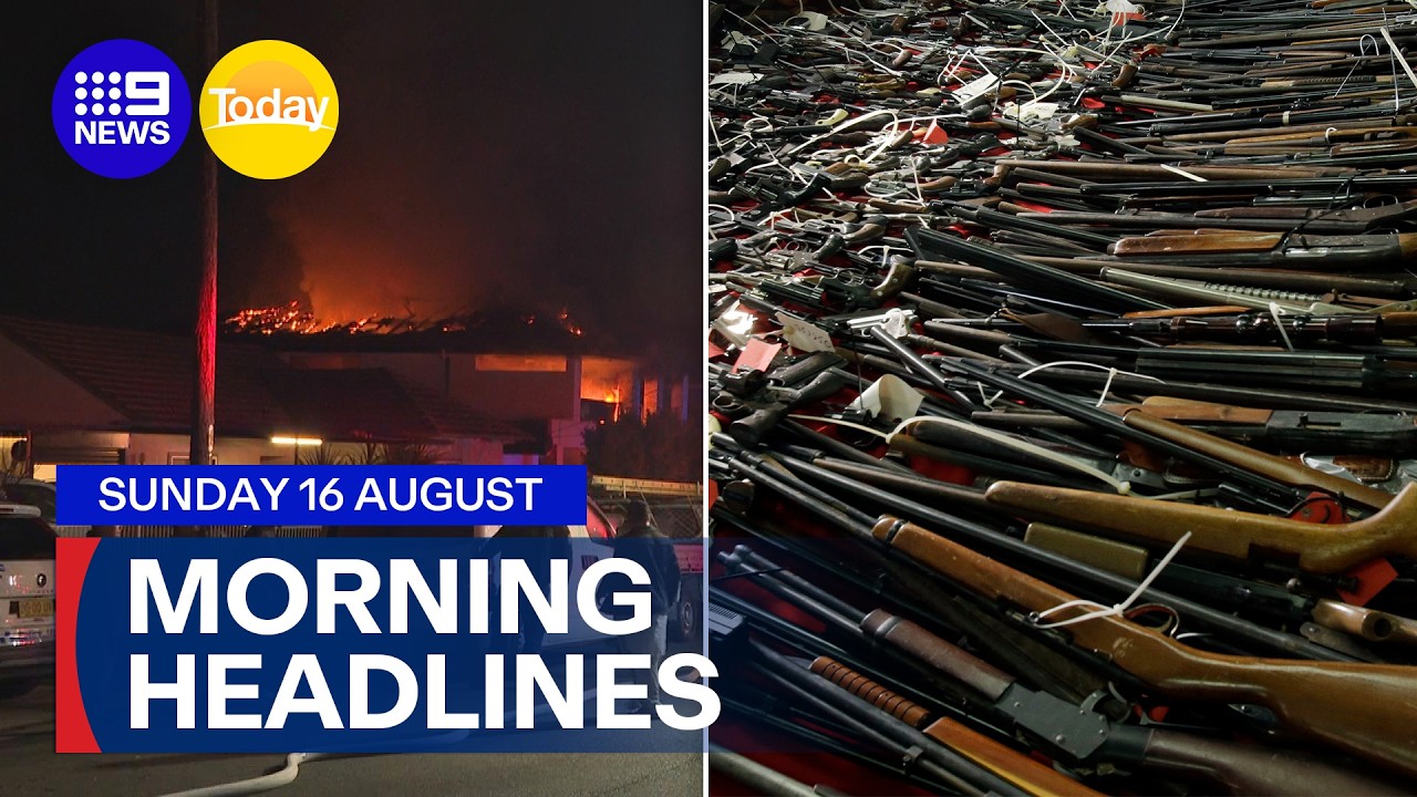 Family evacuate Sydney house fire; NSW announces gun buyback scheme | 9 News Australia