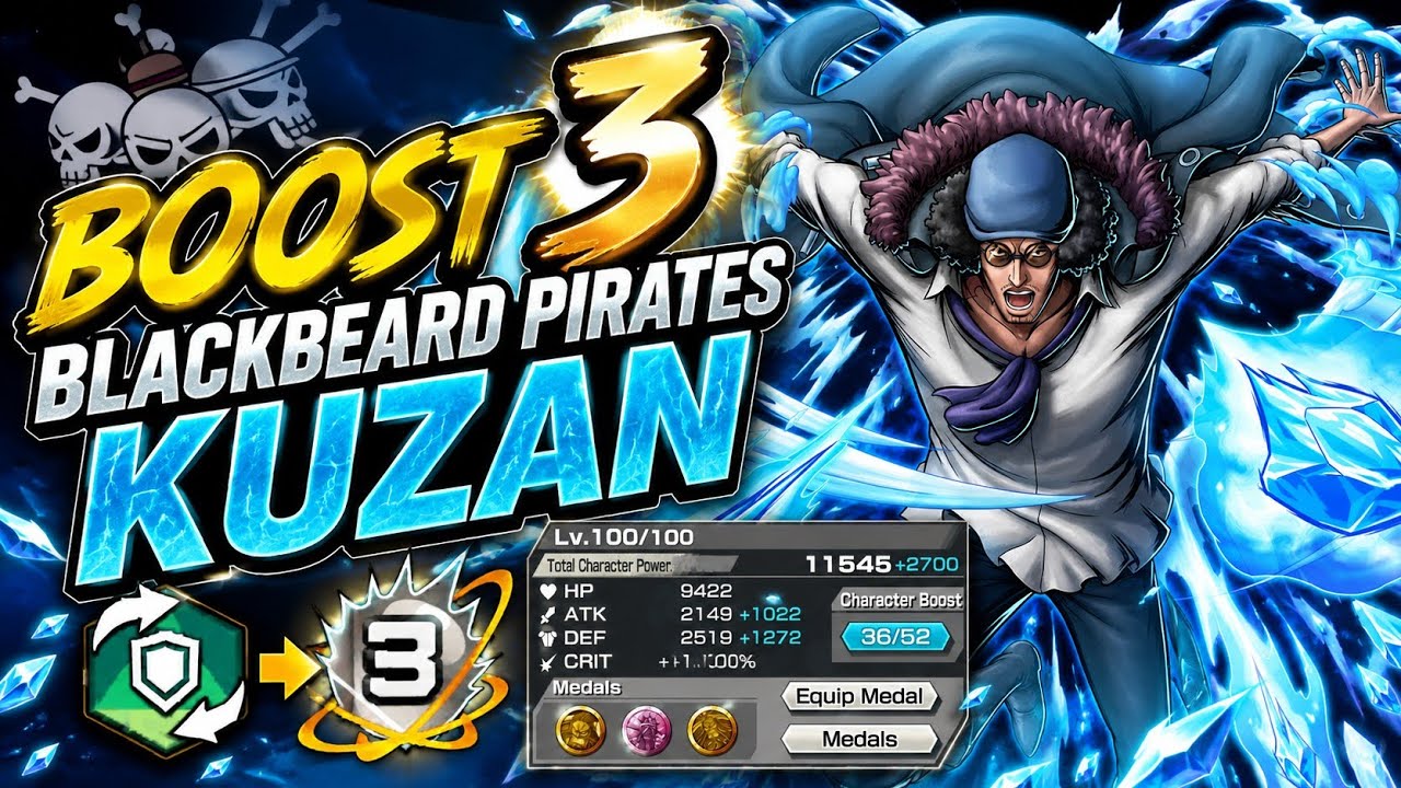 BOOST 3 BLACKBEARD PIRATES KUZAN | ONE PIECE BOUNTY RUSH | OPBR