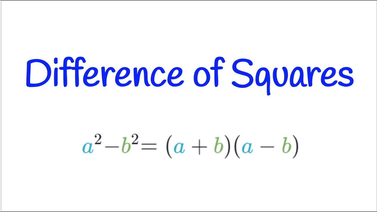 How to Factor a Difference of Squares