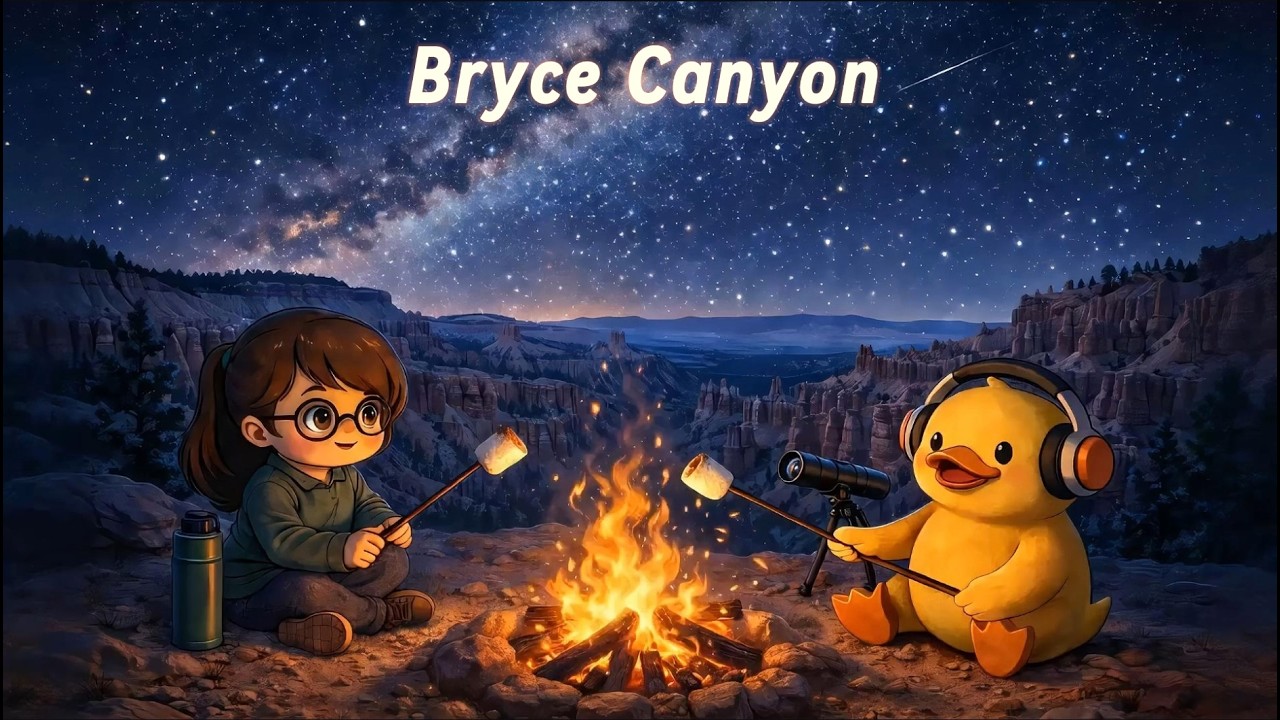 Fingerstyle Acoustic Guitar — Study Music (No Vocals) | Bryce Canyon Stargazing Campfire | 60 Min