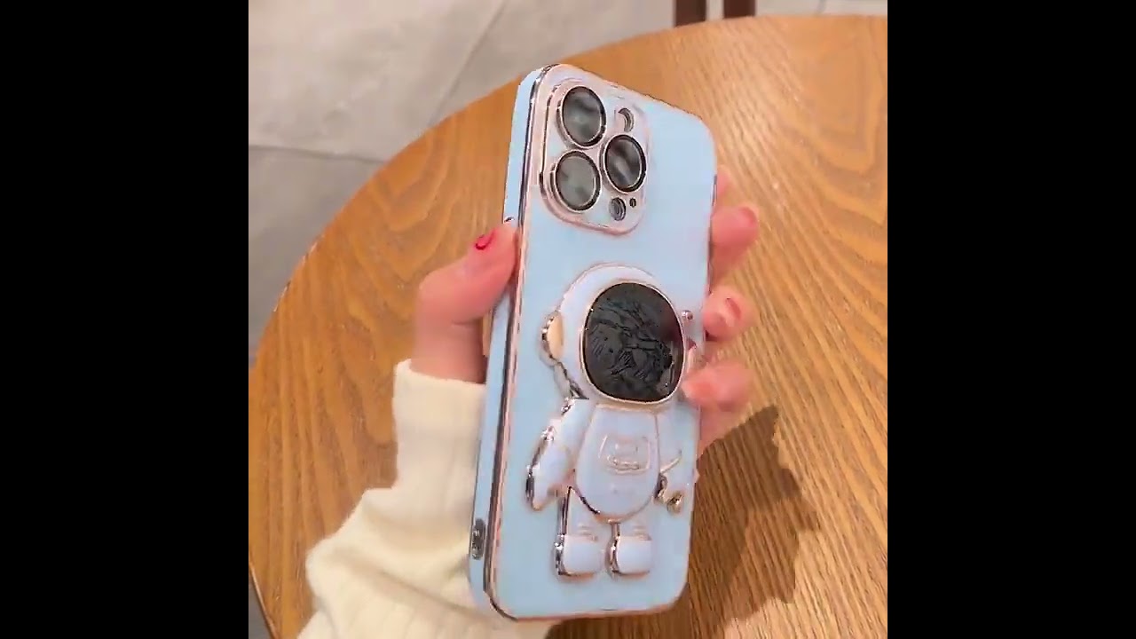 Luxury Plating 3D Astronaut Folding Stand Case For iPhone 11 12 13 Pro Max