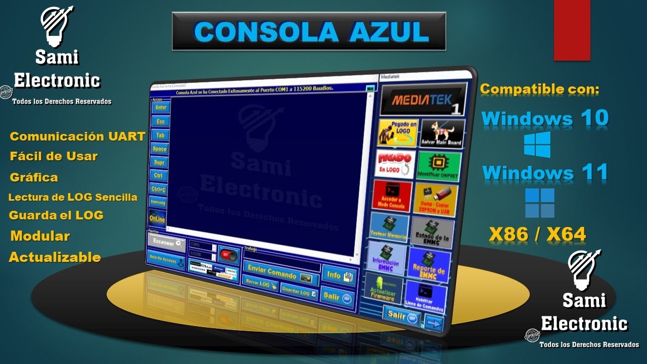 Conexión UART, Consola Azul