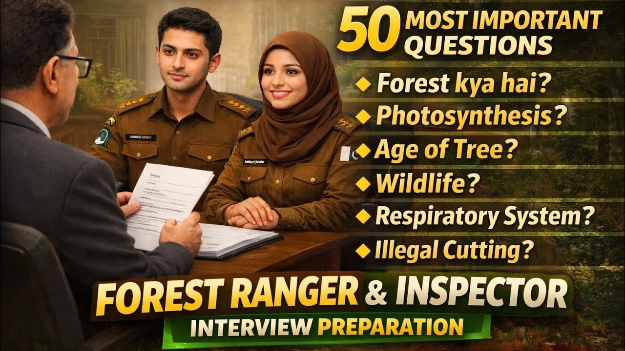 50 MOST IMPORTANT QUESTIONS AND ANSWERS OF FOREST RANGER AND INSPECTOR FOREST INTERVIEW | biology 