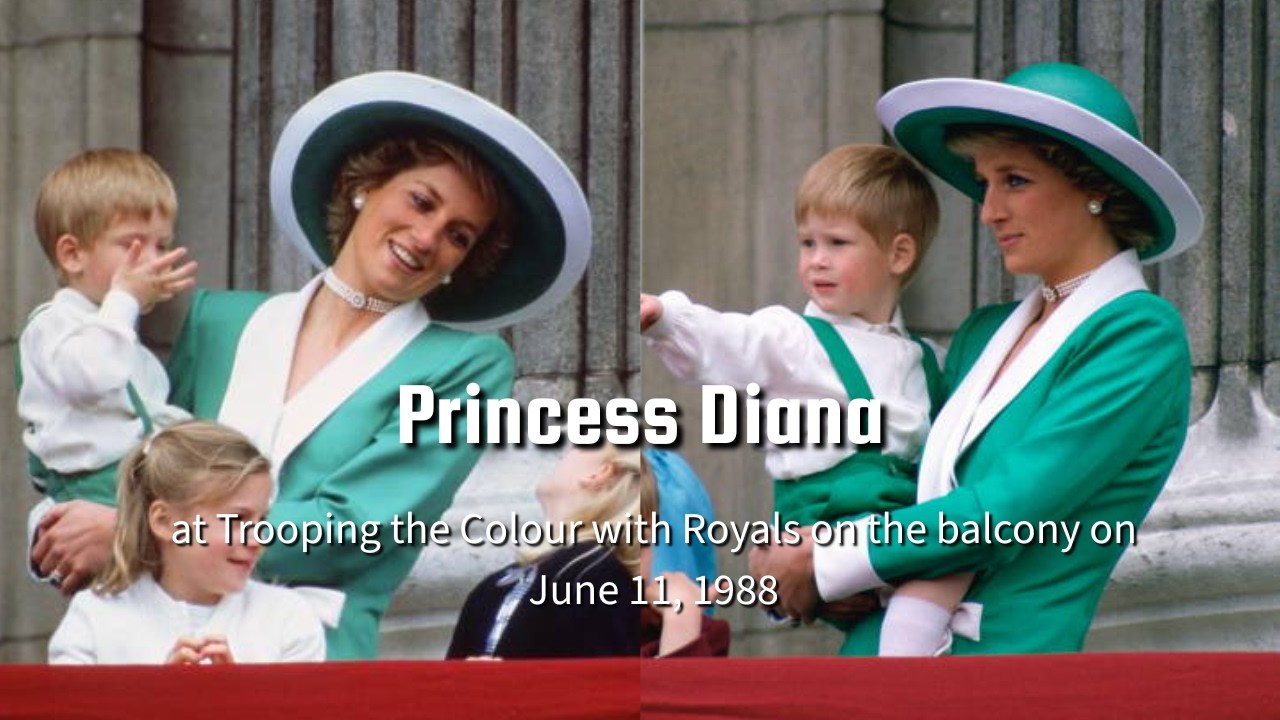 Princess Diana on Buckingham Palace Balcony | Trooping the Colour | June 11, 1988