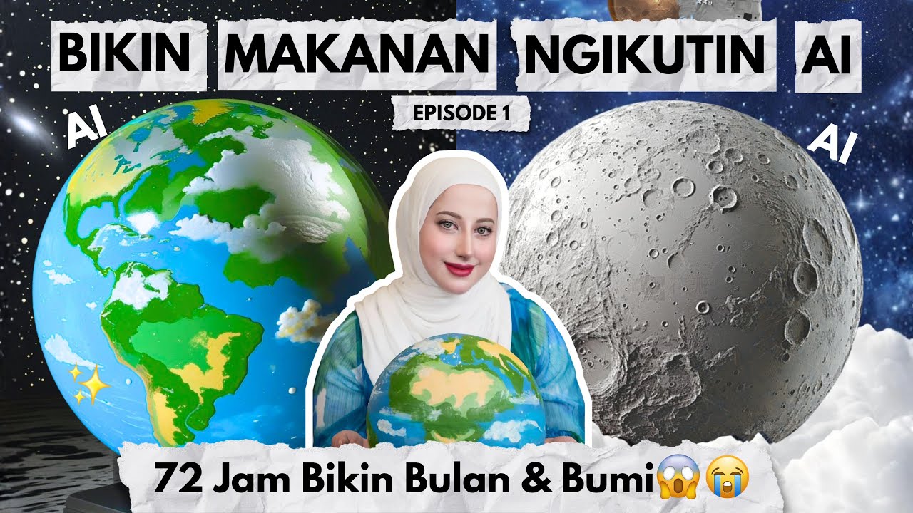 TASYI VS AI : EPS 1 -  BIKIN GIANT BUMI DAN BULAN DARI MAKANAN BERHASIL GA YA AKU ??
