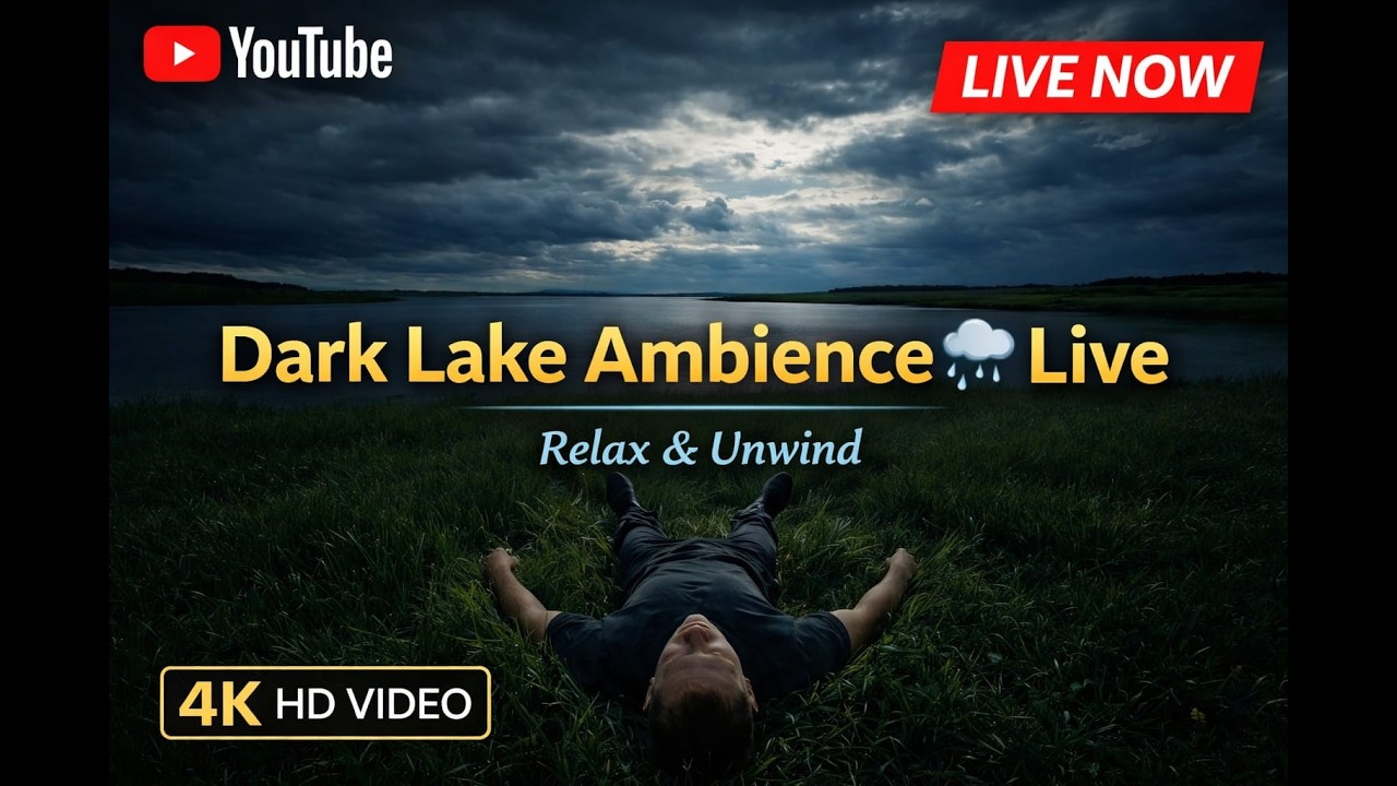 Peaceful Lakeside Relaxation Under Dark Clouds | Calm Nature Scenery 4K #shorts #nature #relaxation