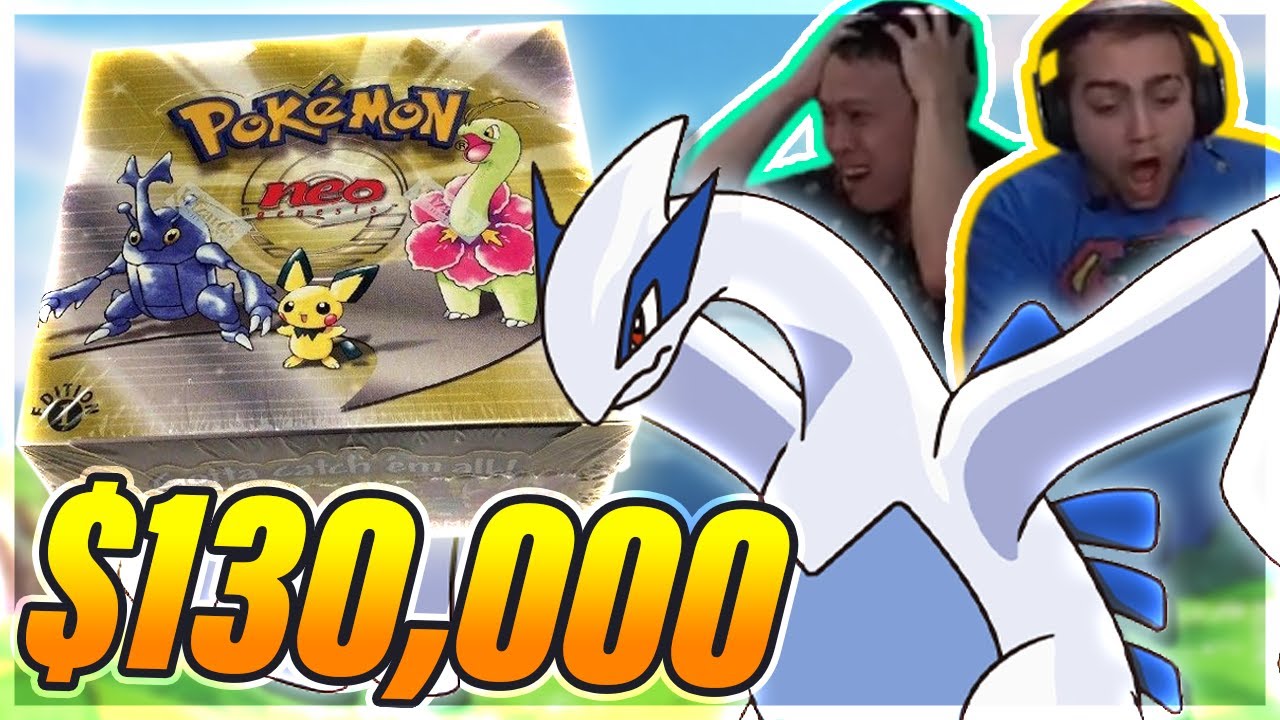 WE PULLED THE $130,000 LUGIA! - Mizkif's 1st Edition Neo Genesis Booster Box - Pokemon