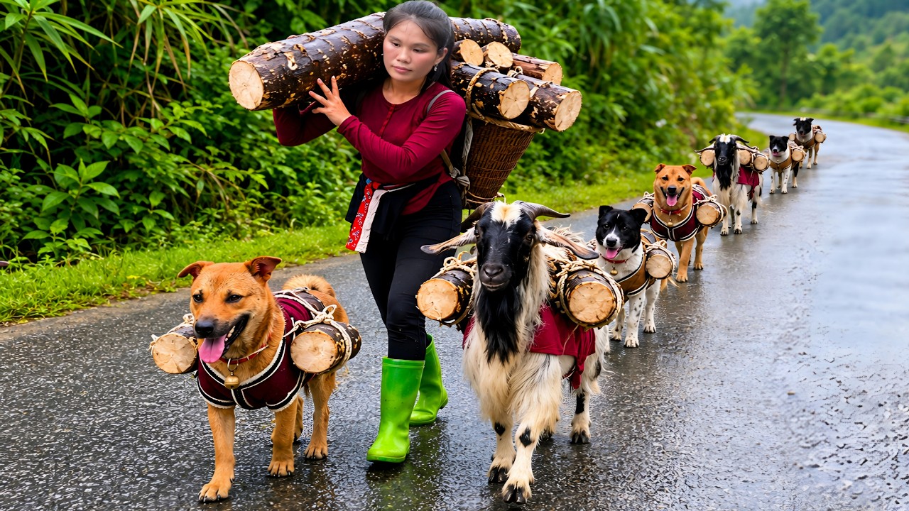 Survival Forest Life: Building New House for Cats & Harvesting Giant Wild Taro | Thu Hoạch Khoai M&ocirc;n