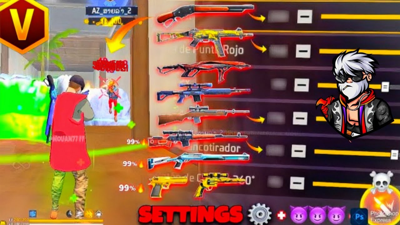 All Gun Headshot Sensitivity Setting After New OB51 Update | Free Fire Max Auto Headshot Sensitivity