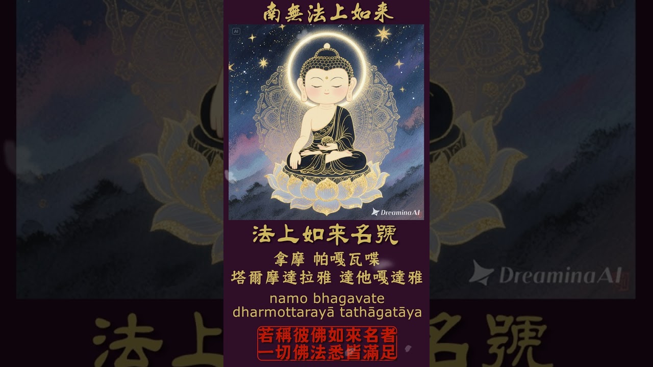 法上如來名號 | 若稱彼佛如來名者，一切佛法悉皆滿足 | 每日持誦，速滿佛法資糧、圓成智慧福德、業障頓除、心開意解 #BuddhaMantra
