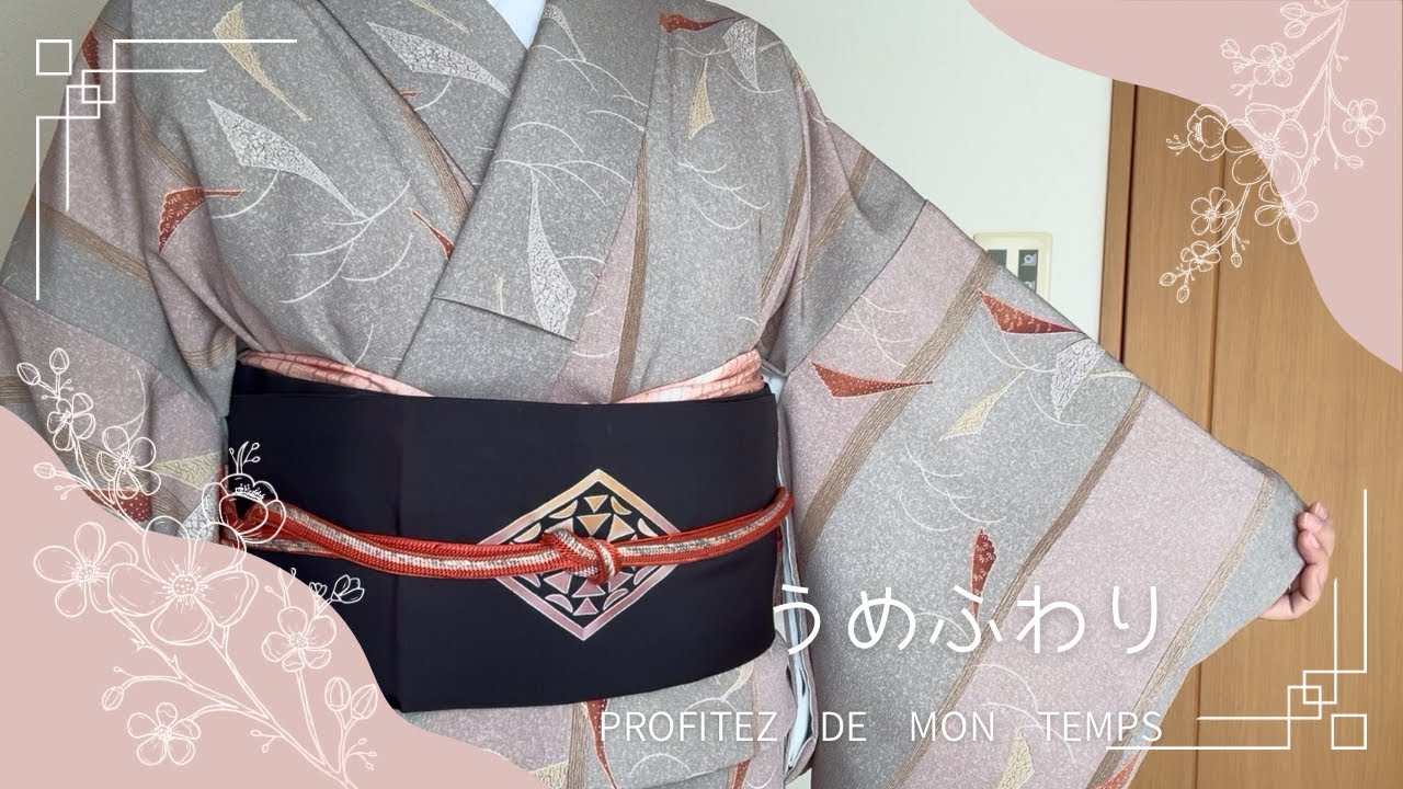 【うめふわり】 #104 もうすぐ春？　明るいお着物💕＊振袖の帯結び＊ドルフィンセンター