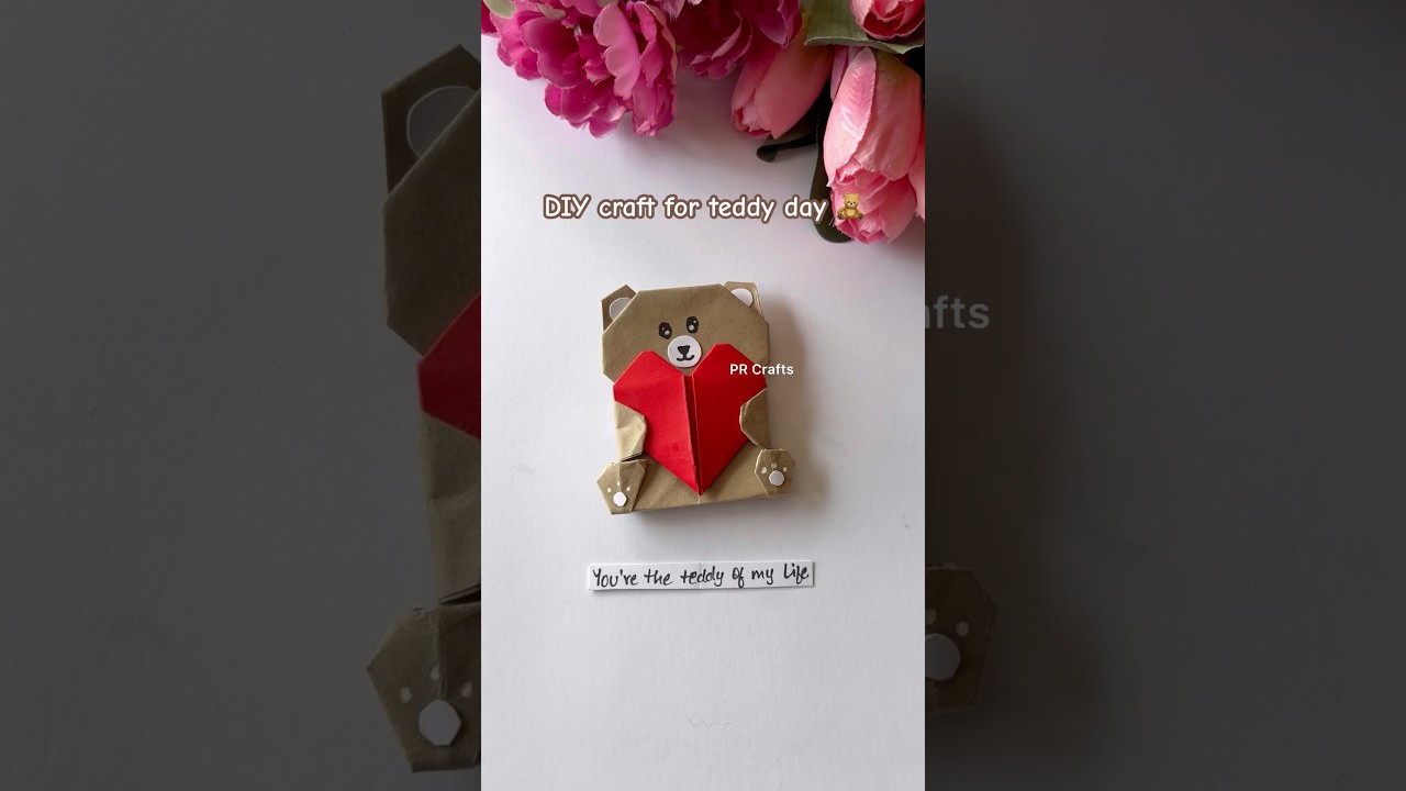DIY origami teddy bear making with paper🧸||#origamicraft #origamitutorial #teddybear #valentinesday