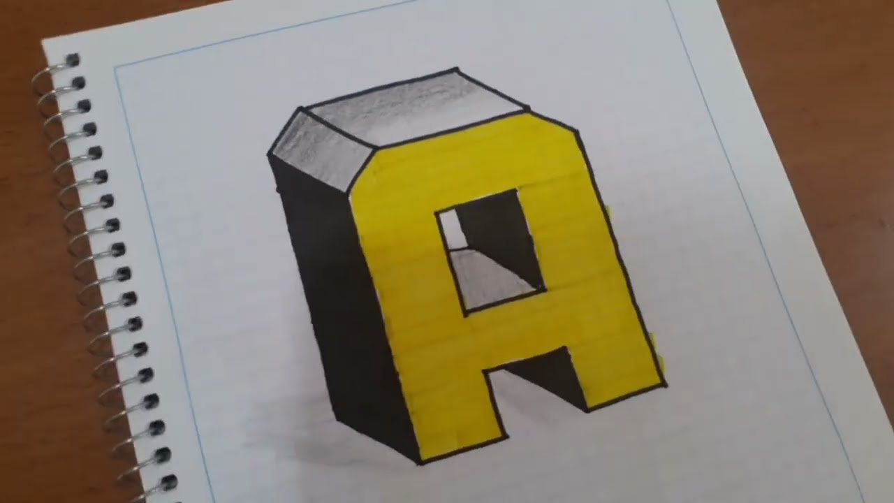 How to easy 3d drawing lettra 