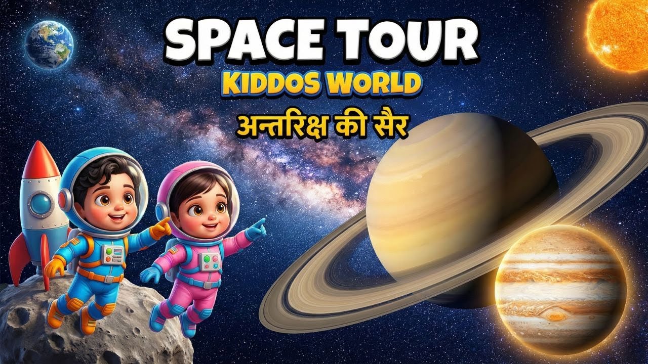 🚀 Space Tour for Kids | Solar System & Planets Name | Learn with Kiddos World 🌌