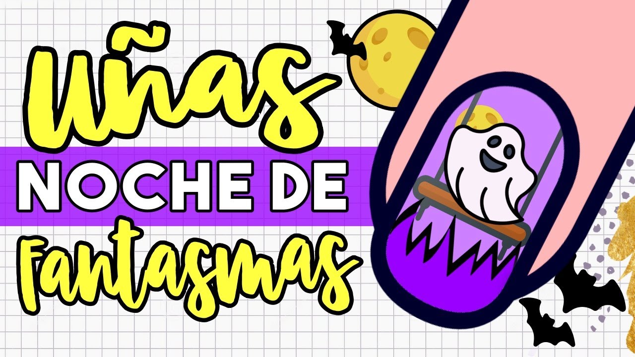 ¡CON BRILLO! · UÑAS NOCHE DE FANTASMAS 🎃 HALLOWEEN 🎃