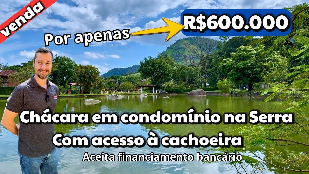 Chácara em condomínio com acesso à cachoeira só R$600.000