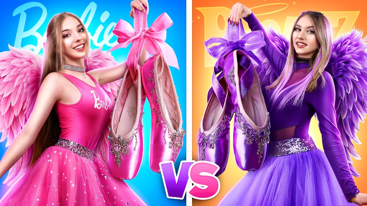 Good Barbie Vs Bad Bratz at Ballet School! Dolls Challenge for Ballerinas