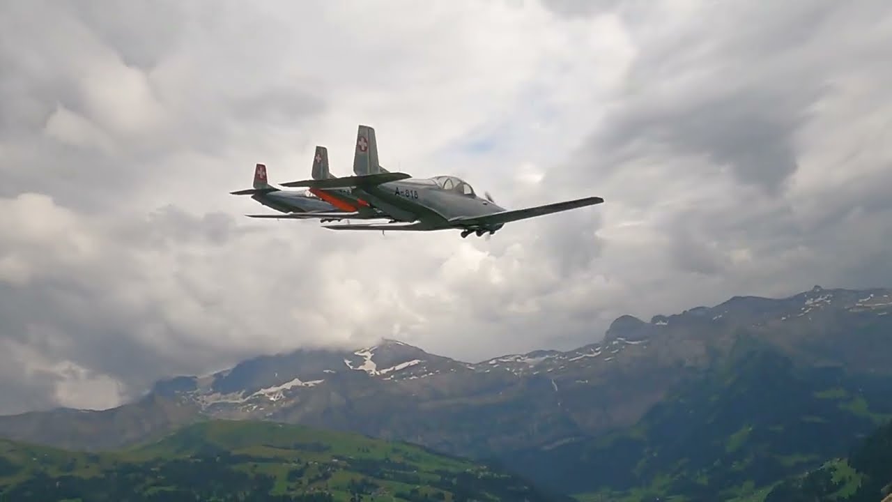 Warbird Swiss Alps Formation Training.    BEST LOUD AND FAST Most View