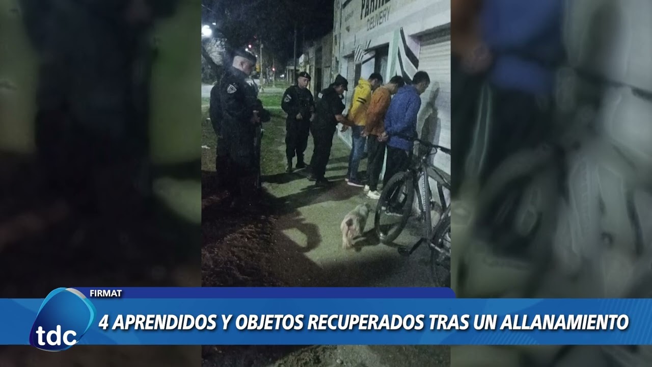 FIRMAT | 4 APRENDIDOS Y OBJETOS RECUPERADOS TRAS UN ALLANAMIENTO