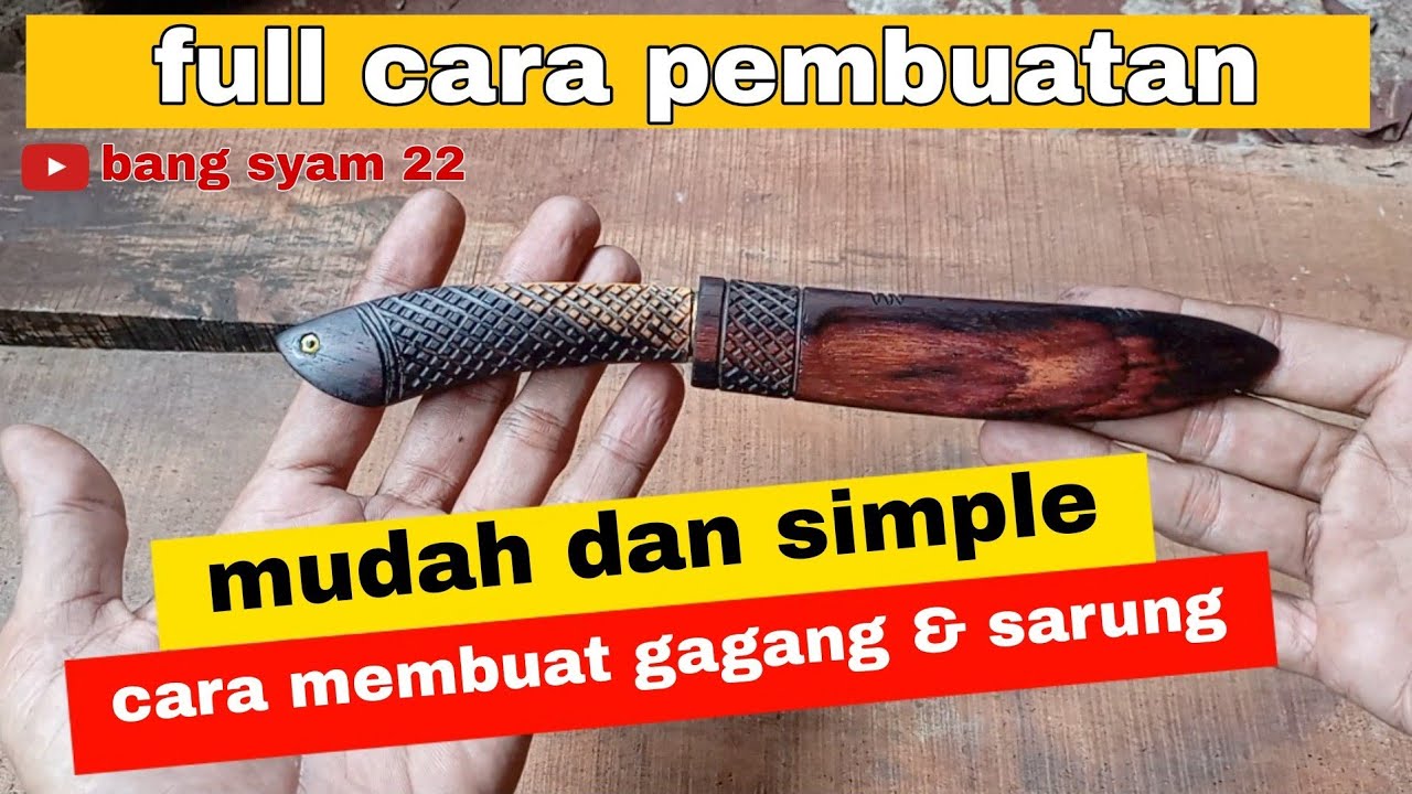 cara membuat gagang pisau kecil dari kayu || cara membuat sarung pisau