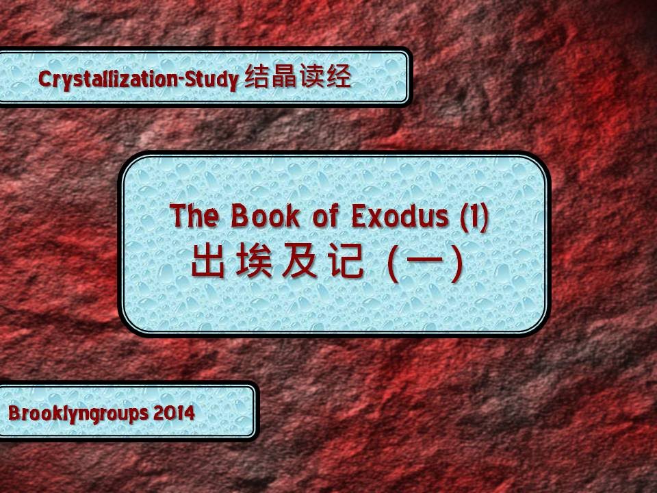 2014 Winter Training Crystallization-study of Exodus冬季训练出埃及记结晶读经标语诗歌